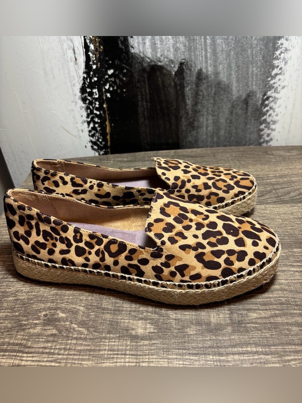 Dr. Scholl's Leopard Print Espadrille Slip-Ons - Tan/Black